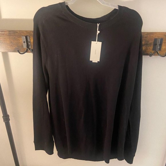 NWT Men's VINCE long sleeves solid black size XXL